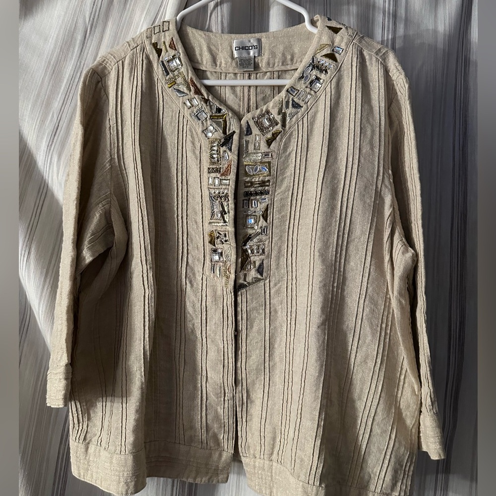 Chico’s Tan Shirt women’s XL